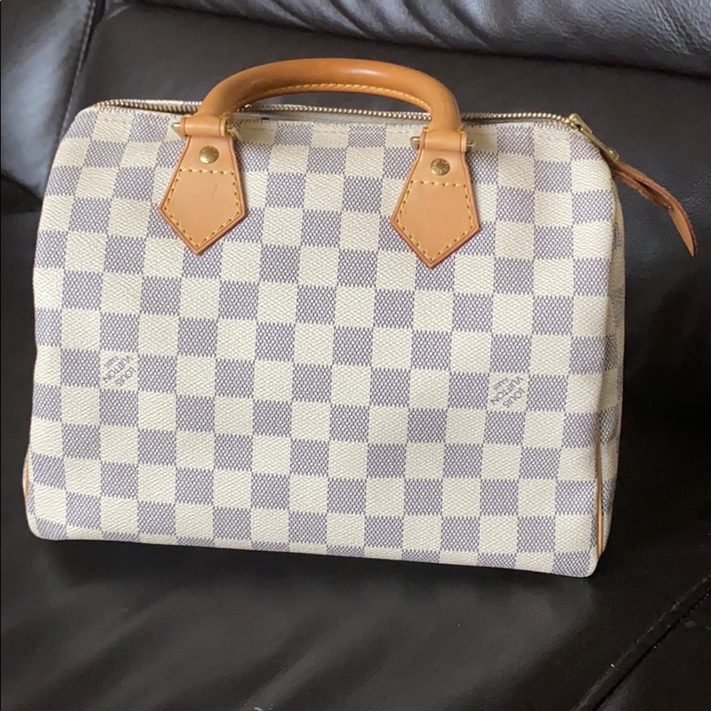 Used Louis Vuitton Damier Azur Canvas Speedy 25